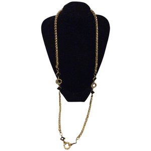 Gold tone Necklace w/ Black Details